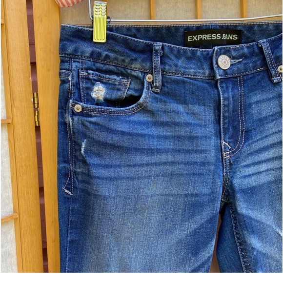 Express Distressed Stella Skinny Low Rise Jean SZ 6S - Picture 7 of 16